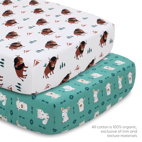 Peanutshell 4 Piece Baby Crib Bedding Set, Western Woods Woodland Nursery, Crib Sheets Comforter Dust Ruffle 28x52in 3 Product: The Peanutshell 4 Piece Baby Crib Bedding Set for Boys & Girls - Newborn, Infant & Toddler Nursery Bed Set Decor with Two Crib Sheets, Dust Ruffle, Comforter - Western Woods