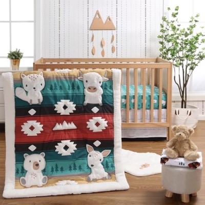 Product: The Peanutshell 4 Piece Baby Crib Bedding Set for Boys & Girls - Newborn, Infant & Toddler Nursery Bed Set Decor with Two Crib Sheets, Dust Ruffle, Comforter - Western Woods