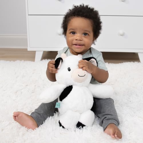 Product: The Peanutshell 4 Piece Baby Crib Bedding Set for Boys & Girls - Newborn, Infant & Toddler Nursery Bed Set with Fitted Crib Sheet, Bed Skirt, Comforter, Cow Plush Toy - Farm Animals Nursery Decor