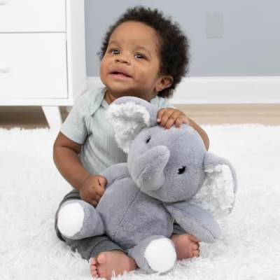 Product: The Peanutshell 4 Piece Baby Crib Bedding Set for Boys & Girls - Newborn, Infant & Toddler Nursery Bed Set with Fitted Crib Sheet, Dust Ruffle, Comforter, Plush Elephant - Safari Nursery Decor