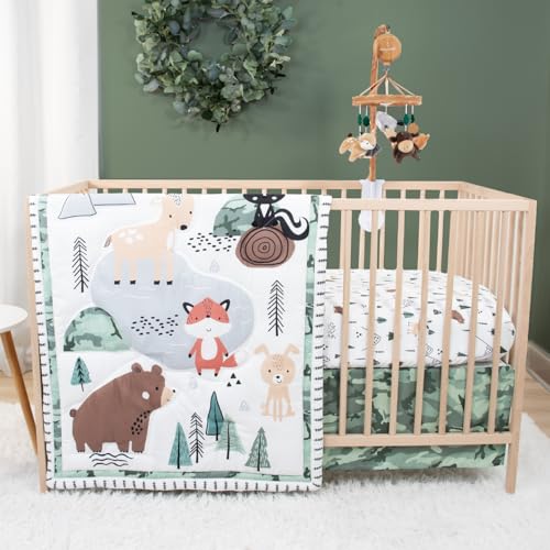 The Peanutshell 4 Piece Baby Crib Bedding Set for Boys - Newborn, Infant & Toddler Nursery Bed Set with Fitted Crib Sheet, Dust Ruffle, Comforter, Mobile - Woodland Camo Nursery Decor - Crib Bedding Sets Product: The Peanutshell 4 Piece Baby Crib Bedding Set for Boys - Newborn, Infant & Toddler Nursery Bed Set with Fitted Crib Sheet, Dust Ruffle, Comforter, Mobile - Woodland Camo Nursery Decor