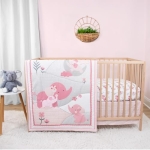 Product: The Peanutshell 4 Piece Baby Crib Bedding Set for Girls - Newborn, Infant & Toddler Nursery Bed Set with Fitted Crib Sheet, Dust Ruffle Comforter, Plush Elephant Toy - Pink Elephant Nursery Decor