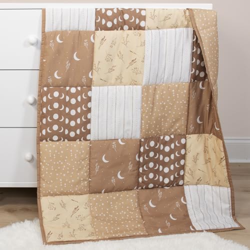 Product: The Peanutshell 4 Piece Baby Crib Bedding Set - Newborn, Infant & Toddler Nursery Bed Set with Fitted Crib Sheet, Bed Skirt, Teddy Bear Plush Toy, Comforter - Bohemian Stars Nursery Decor
