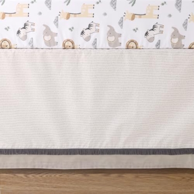 Safari Friends Crib Bedding Set, 4 Piece Organic Cotton Quilt, Sheets, Bed Skirt, Animal Nursery, 28x52in 13 Product: The Peanutshell 4 Piece Organic Cotton Baby Crib Bedding Set for Boys & Girls - Newborn, Infant & Toddler Nursery Bed Set Decor with Two Crib Sheets, Dust Ruffle Comforter - Safari Serenity