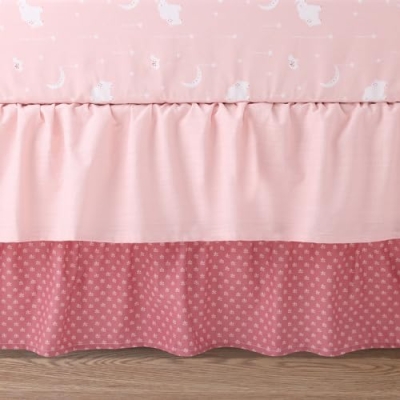 Product: The Peanutshell 4 Piece Organic Cotton Baby Crib Bedding Set for Girls - Newborn, Infant & Toddler Nursery Bed Set Decor with Two Crib Sheets, Dust Ruffle Comforter - Safari Oasis