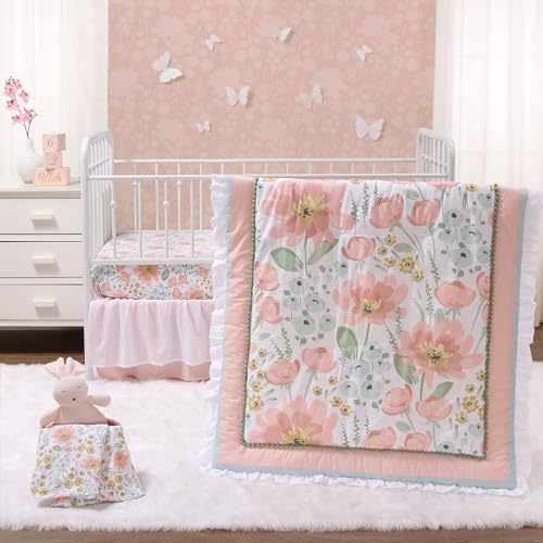 The Peanutshell 4 Piece Organic Cotton Baby Crib Bedding Set for Girls - Newborn, Infant & Toddler Nursery Bed Set Decor with Two Crib Sheets, Dust Ruffle Comforter - Wildflower - Crib Bedding Sets Product: The Peanutshell 4 Piece Organic Cotton Baby Crib Bedding Set for Girls - Newborn, Infant & Toddler Nursery Bed Set Decor with Two Crib Sheets, Dust Ruffle Comforter - Wildflower