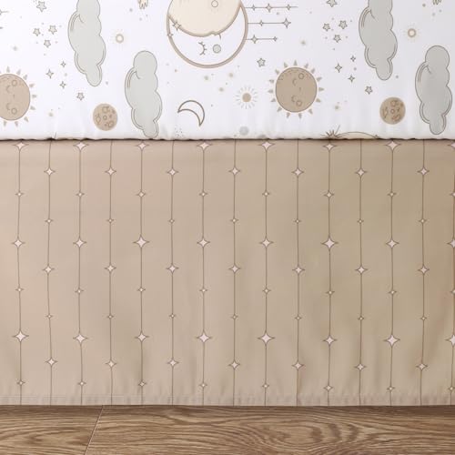 Baby Crib Bedding Set, Peanutshell Starry Skies 5 Piece, Celestial Moon Sun Stars Clouds Nursery, 28x52in 4 Product: The Peanutshell 5 Piece Baby Crib Bedding Set for Boys & Girls - Newborn, Infant & Toddler Nursery Bed Set Decor with Fitted Crib Sheets, Blanket, Dust Ruffle Comforter - Starry Skies