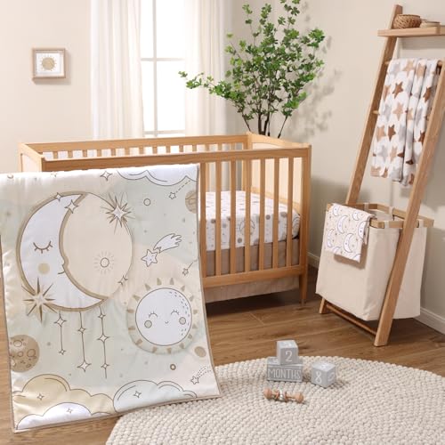 The Peanutshell 5 Piece Baby Crib Bedding Set for Boys & Girls - Newborn, Infant & Toddler Nursery Bed Set Decor with Fitted Crib Sheets, Blanket, Dust Ruffle Comforter - Starry Skies - Crib Bedding Sets Product: The Peanutshell 5 Piece Baby Crib Bedding Set for Boys & Girls - Newborn, Infant & Toddler Nursery Bed Set Decor with Fitted Crib Sheets, Blanket, Dust Ruffle Comforter - Starry Skies
