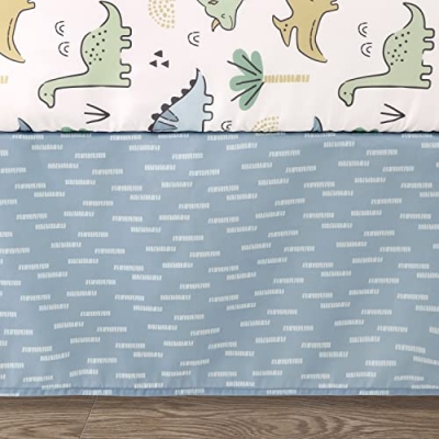Dinosaur Crib Bedding Set, Blue Nursery Quilt, 5 Piece Baby Bedding, 2 Sheets, Dust Ruffle, Blanket, 20.5cm 11 Product: The Peanutshell 5 Piece Baby Crib Bedding Set for Boys - Newborn, Infant & Toddler Nursery Bed Set Decor with Fitted Crib Sheets, Blanket, Dust Ruffle Comforter - Blue Dino
