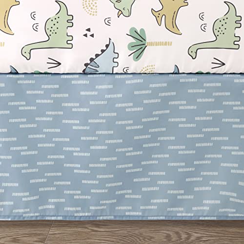 Dinosaur Crib Bedding Set, Blue Nursery Quilt, 5 Piece Baby Bedding, 2 Sheets, Dust Ruffle, Blanket, 20.5cm 4 Product: The Peanutshell 5 Piece Baby Crib Bedding Set for Boys - Newborn, Infant & Toddler Nursery Bed Set Decor with Fitted Crib Sheets, Blanket, Dust Ruffle Comforter - Blue Dino