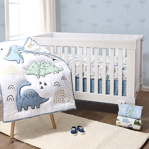 Dinosaur Crib Bedding Set, Blue Nursery Quilt, 5 Piece Baby Bedding, 2 Sheets, Dust Ruffle, Blanket, 20.5cm 6 Product: The Peanutshell 5 Piece Baby Crib Bedding Set for Boys - Newborn, Infant & Toddler Nursery Bed Set Decor with Fitted Crib Sheets, Blanket, Dust Ruffle Comforter - Blue Dino