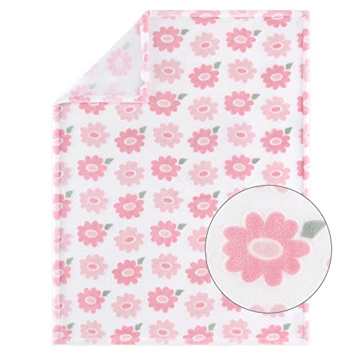 The Peanutshell Floral Fun 5 Piece Baby Crib Bedding Set for Girls, Floral Pink White Nursery Decor, 28x52in 3 Product: The Peanutshell 5 Piece Baby Crib Bedding Set for Girls - Newborn, Infant & Toddler Nursery Bed Set Decor with Fitted Crib Sheets, Blanket, Dust Ruffle, Comforter - Floral Fun