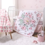 Product: The Peanutshell 5 Piece Baby Crib Bedding Set for Girls - Newborn, Infant & Toddler Nursery Bed Set Decor with Fitted Crib Sheets, Blanket, Dust Ruffle, Comforter - Floral Fun