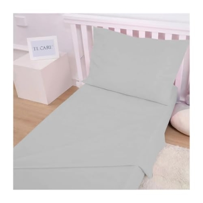 Product: TL Care 100% Natural Cotton Jersey Knit 3-Piece Toddler Sheet Set, Gray, Soft Breathable, for Boys and Girls