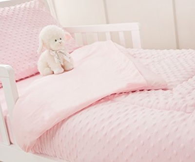 TL Care Toddler Bedding Set, Pink Minky Dot Chenille, 4 Piece Nursery Set, Crib Mattress 28 x 52in 8 Product: TL Care Minky Dot Chenille 4 Piece Toddler Bedding Set, Pink, for Boys and Girls