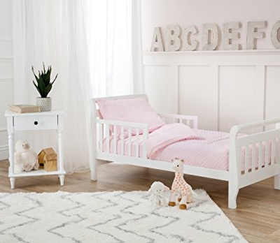 TL Care Toddler Bedding Set, Pink Minky Dot Chenille, 4 Piece Nursery Set, Crib Mattress 28 x 52in 7 Product: TL Care Minky Dot Chenille 4 Piece Toddler Bedding Set, Pink, for Boys and Girls