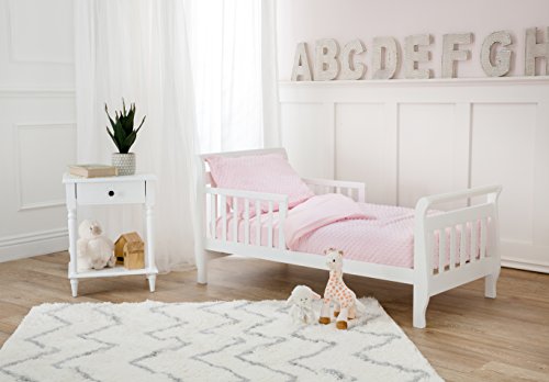 TL Care Toddler Bedding Set, Pink Minky Dot Chenille, 4 Piece Nursery Set, Crib Mattress 28 x 52in 1 Product: TL Care Minky Dot Chenille 4 Piece Toddler Bedding Set, Pink, for Boys and Girls