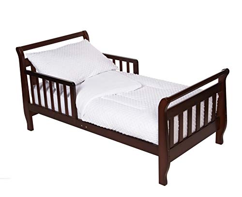 Product: TL Care Minky Dot Chenille 4 Piece Toddler Bedding Set, White, for Boys and Girls