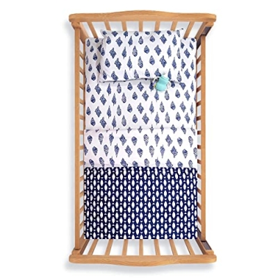 Product: Trade Star 100% Pure Cotton Crib Baby Bedding Set for Toddler Block Print 3 Pcs Comforter Set Natural Dyes Baby Bedding Nursery Decor Set for Kids Everyday Bedding Set (Pattern - 5)