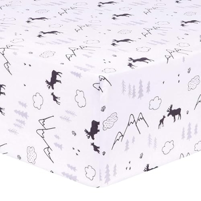 Trend Lab Lumberjack Moose 3 Piece Crib Bedding Set, Gender-Neutral Woodland Nursery, Quilt Sheet Skirt, 35in x 45in 15 Product: Trend Lab Lumberjack Moose 3 Piece Crib Bedding Set, Gender-Neutral Color Palette, Includes Quilt, Fitted Crib Sheet and Skirt