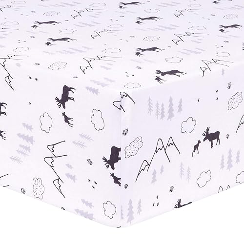 Trend Lab Lumberjack Moose 3 Piece Crib Bedding Set, Gender-Neutral Woodland Nursery, Quilt Sheet Skirt, 35in x 45in 5 Product: Trend Lab Lumberjack Moose 3 Piece Crib Bedding Set, Gender-Neutral Color Palette, Includes Quilt, Fitted Crib Sheet and Skirt