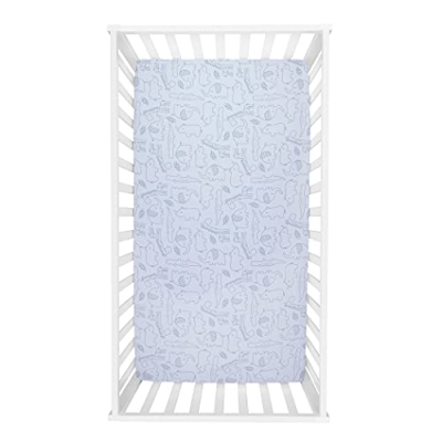Trend Lab Simple Safari Blue Baby Crib Bedding Set for Boys, Reversible Quilt, 2 Fitted Crib Sheets, Dust Ruffle, 28 x 52 in 16 Product: Trend Lab Modern Baby Crib Bedding Set for Boys | Simple Safari 4 Piece Nursery Décor Quilt, 2 Fitted Crib Sheets, and Dust Ruffle Skirt - Blue, 80015