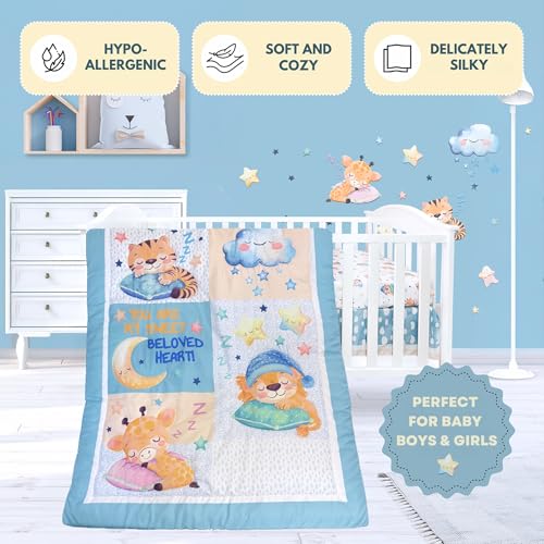Unisex Baby Crib Bedding Set, 4 Piece Nursery Bedding, Soft Breathable Standard Crib Mattress, 52 x 28 in. 3 Product: TrenD'Lay 4 Piece Baby Crib Bedding Set for Boys or Girls, Crib Set, Baby Bedding Set, Boy Crib Bedding Set, Crib Set, Juego de cuna para Bebe.