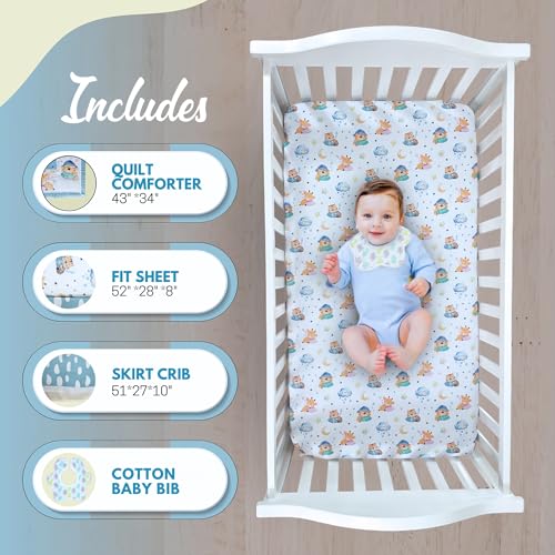 Unisex Baby Crib Bedding Set, 4 Piece Nursery Bedding, Soft Breathable Standard Crib Mattress, 52 x 28 in. 2 Product: TrenD'Lay 4 Piece Baby Crib Bedding Set for Boys or Girls, Crib Set, Baby Bedding Set, Boy Crib Bedding Set, Crib Set, Juego de cuna para Bebe.