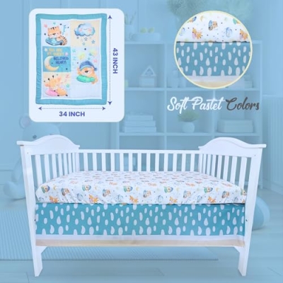 Unisex Baby Crib Bedding Set, 4 Piece Nursery Bedding, Soft Breathable Standard Crib Mattress, 52 x 28 in. 12 Product: TrenD'Lay 4 Piece Baby Crib Bedding Set for Boys or Girls, Crib Set, Baby Bedding Set, Boy Crib Bedding Set, Crib Set, Juego de cuna para Bebe.
