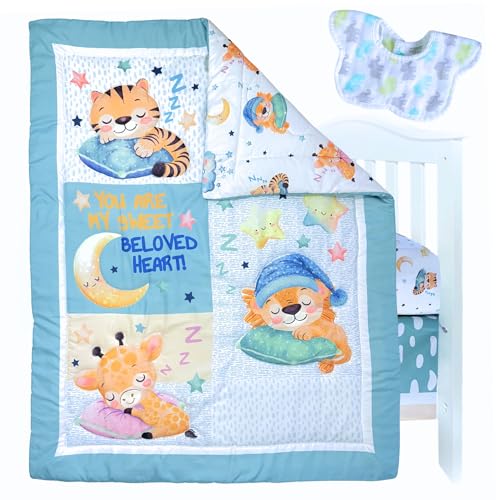 Unisex Baby Crib Bedding Set, 4 Piece Nursery Bedding, Soft Breathable Standard Crib Mattress, 52 x 28 in. 1 Product: TrenD'Lay 4 Piece Baby Crib Bedding Set for Boys or Girls, Crib Set, Baby Bedding Set, Boy Crib Bedding Set, Crib Set, Juego de cuna para Bebe.