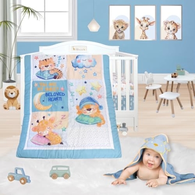 Product: TrenD'Lay 4 Piece Baby Crib Bedding Set for Boys or Girls, Crib Set, Baby Bedding Set, Boy Crib Bedding Set, Crib Set, Juego de cuna para Bebe.