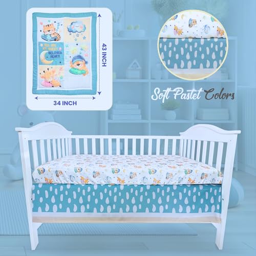 Unisex Baby Crib Bedding Set, 4 Piece Nursery Bedding, Soft Breathable Standard Crib Mattress, 52 x 28 in. 5 Product: TrenD'Lay 4 Piece Baby Crib Bedding Set for Boys or Girls, Crib Set, Baby Bedding Set, Boy Crib Bedding Set, Crib Set, Juego de cuna para Bebe.