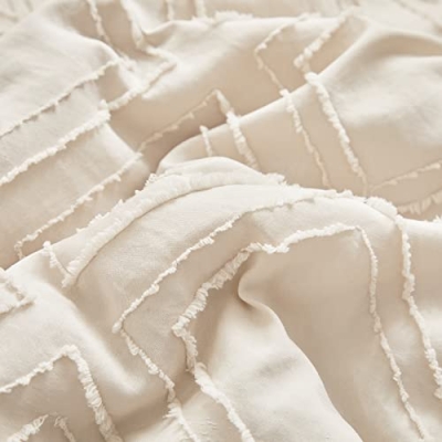 Boho Cream Ruffle Crib Bedding Set, Tufted Quilt Fitted Sheet Skirt, Neutral Nursery, 3 Piece 60cm 16 Product: Tufted Ruffle Crib Bedding Set 3 Pieces Baby Boho Quilted Comforter with Fitted Sheet and Bed Skirt - Cute Ruffled Shabby Chic Baby Bedding Soft Blanket Design Cream White