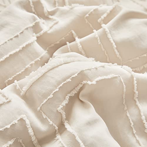 Boho Cream Ruffle Crib Bedding Set, Tufted Quilt Fitted Sheet Skirt, Neutral Nursery, 3 Piece 60cm 7 Product: Tufted Ruffle Crib Bedding Set 3 Pieces Baby Boho Quilted Comforter with Fitted Sheet and Bed Skirt - Cute Ruffled Shabby Chic Baby Bedding Soft Blanket Design Cream White