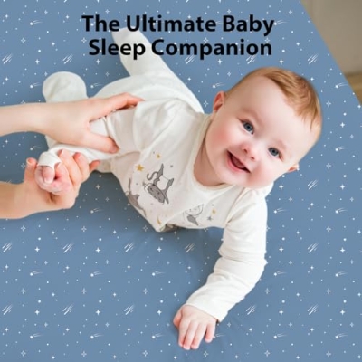 Blue Grey Planet Crib Sheet Set, 3 Pack Fitted Sheets for Standard Crib Toddler Beds, 52 x 28 x 8 in 13 Product: Unnivoll Baby Crib Sheets for Boys Girls, Fitted Crib Sheet Neutral 3 Pack for Standard Crib and Toddler Mattress, Breathable Soft Microfiber Baby Sheet 28x52x8in Blue Gray Planet