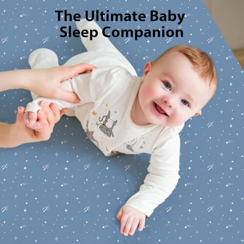 Blue Grey Planet Crib Sheet Set, 3 Pack Fitted Sheets for Standard Crib Toddler Beds, 52 x 28 x 8 in 4 Product: Unnivoll Baby Crib Sheets for Boys Girls, Fitted Crib Sheet Neutral 3 Pack for Standard Crib and Toddler Mattress, Breathable Soft Microfiber Baby Sheet 28x52x8in Blue Gray Planet