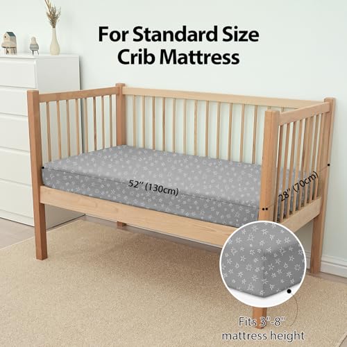 Blue Grey Planet Crib Sheet Set, 3 Pack Fitted Sheets for Standard Crib Toddler Beds, 52 x 28 x 8 in 3 Product: Unnivoll Baby Crib Sheets for Boys Girls, Fitted Crib Sheet Neutral 3 Pack for Standard Crib and Toddler Mattress, Breathable Soft Microfiber Baby Sheet 28x52x8in Blue Gray Planet