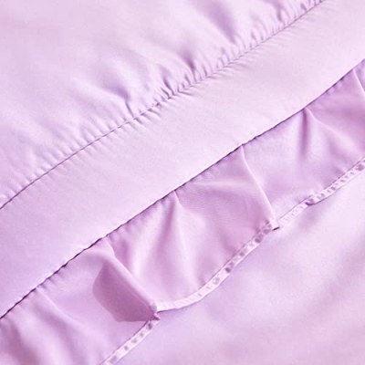 Product: UOZZI BEDDING 3 Pieces Crib Bedding Set Baby Ruffle Quilted Comforter with Fitted Sheet and Pillow - Cute Ruffled Shabby Chic Bedding Soft Blanket Design Purple