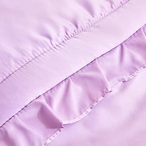 Product: UOZZI BEDDING 3 Pieces Crib Bedding Set Baby Ruffle Quilted Comforter with Fitted Sheet and Pillow - Cute Ruffled Shabby Chic Bedding Soft Blanket Design Purple