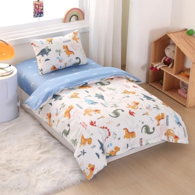 Product: WaBaHa Dinosaur Printed Nursy Bedding Set, 3 Pcs Soft Breathable Cotton Crib Bedding Set Includes Quilted Cover, Fitted Sheet and Pillowcase, Animal Printed