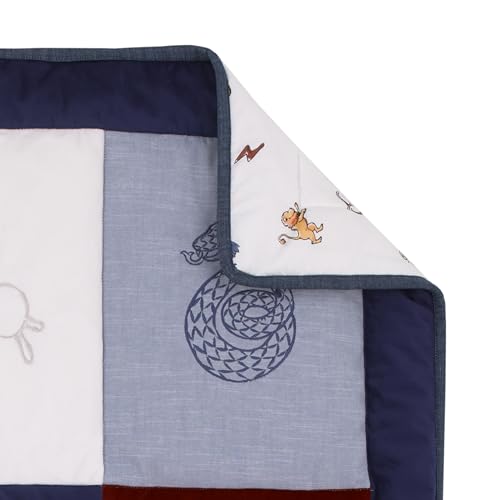 Harry Potter Crib Bedding Set, Warner Brothers Welcome Little Wizard, 3 Piece Navy Burgundy Denim Blue White 28x52in 5 Product: Warner Brothers Harry Potter Welcome Little Wizard Navy, Burgundy, Denim Blue and White, Appliqued 3 Piece Crib Bedding Set - Comforter, Fitted Crib Sheet, and Crib Skirt