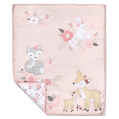 Product: Wendy Bellissimo 4pc Nursery Bedding Baby Crib Bedding Set (Pink Fox)