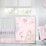 Product: Wendy Bellissimo 4pc Nursery Bedding Baby Crib Bedding Set (Pink Fox)