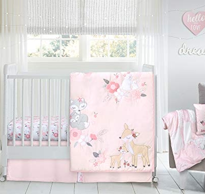 Product: Wendy Bellissimo 4pc Nursery Bedding Baby Crib Bedding Set (Pink Fox)