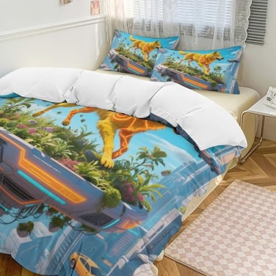 Product: Wolf Cub Nursery Bedding Collection - Crib Size 3PC Organic Polyester Set with Mama & Baby Wolves,Full:79"x90"/200 * 229cm