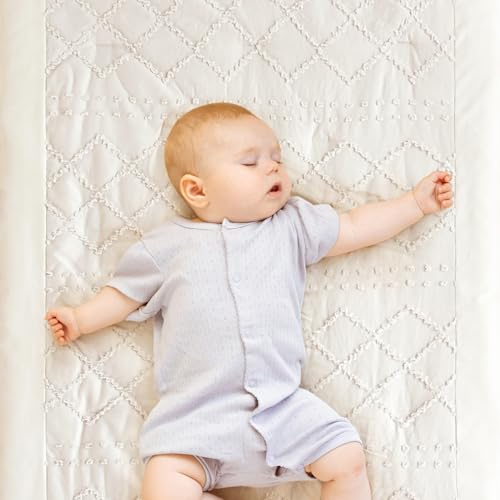 Product: Wowelife 3 Pieces Crib Bedding Set for Girls, Mini Tufted Jacquard Ruffle Fringe Boho Baby Bedding Set Newborn, Infant & Nursery with Comforter, Crib Fitted Sheet and Crib Skirt, Beige
