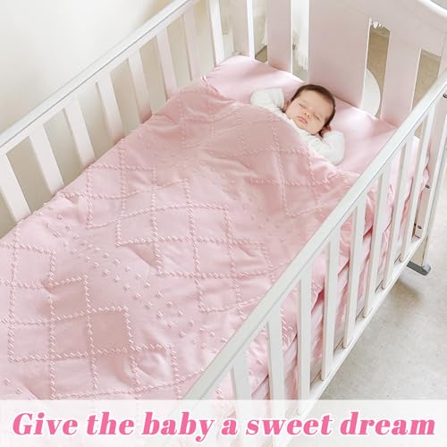 Baby Crib Bedding Set, Wowelife Boho Beige Pink Nursery Bedding, Quilted Comforters Fitted Sheets Crib Skirts, 52x28in 6 Product: Wowelife 6PC Baby Crib Sets, Alternate Boho Beige and Pink Nursery Bedding Sets with Quilted Comforters, Fitted Sheets & Skirts for Boys & Girls