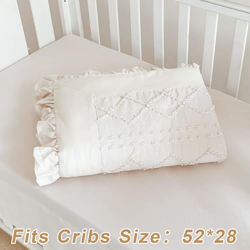Baby Crib Bedding Set, Wowelife Boho Beige Pink Nursery Bedding, Quilted Comforters Fitted Sheets Crib Skirts, 52x28in 3 Product: Wowelife 6PC Baby Crib Sets, Alternate Boho Beige and Pink Nursery Bedding Sets with Quilted Comforters, Fitted Sheets & Skirts for Boys & Girls