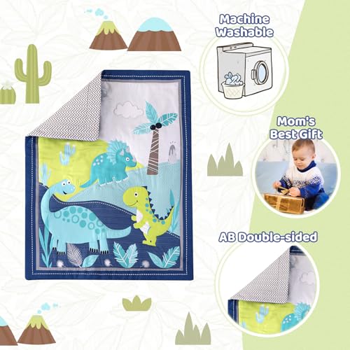 Product: Wowelife Dinosaur Crib Bedding Set for Boys Blue, Premium 3-Piece Baby Bedding Set, Nursery Crib Set, Newborn, Infant & Toddler Nursery Bed Set, Blue Dinosaur