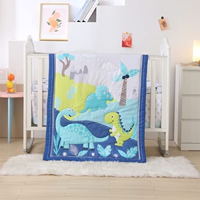 Product: Wowelife Dinosaur Crib Bedding Set for Boys Blue, Premium 3-Piece Baby Bedding Set, Nursery Crib Set, Newborn, Infant & Toddler Nursery Bed Set, Blue Dinosaur